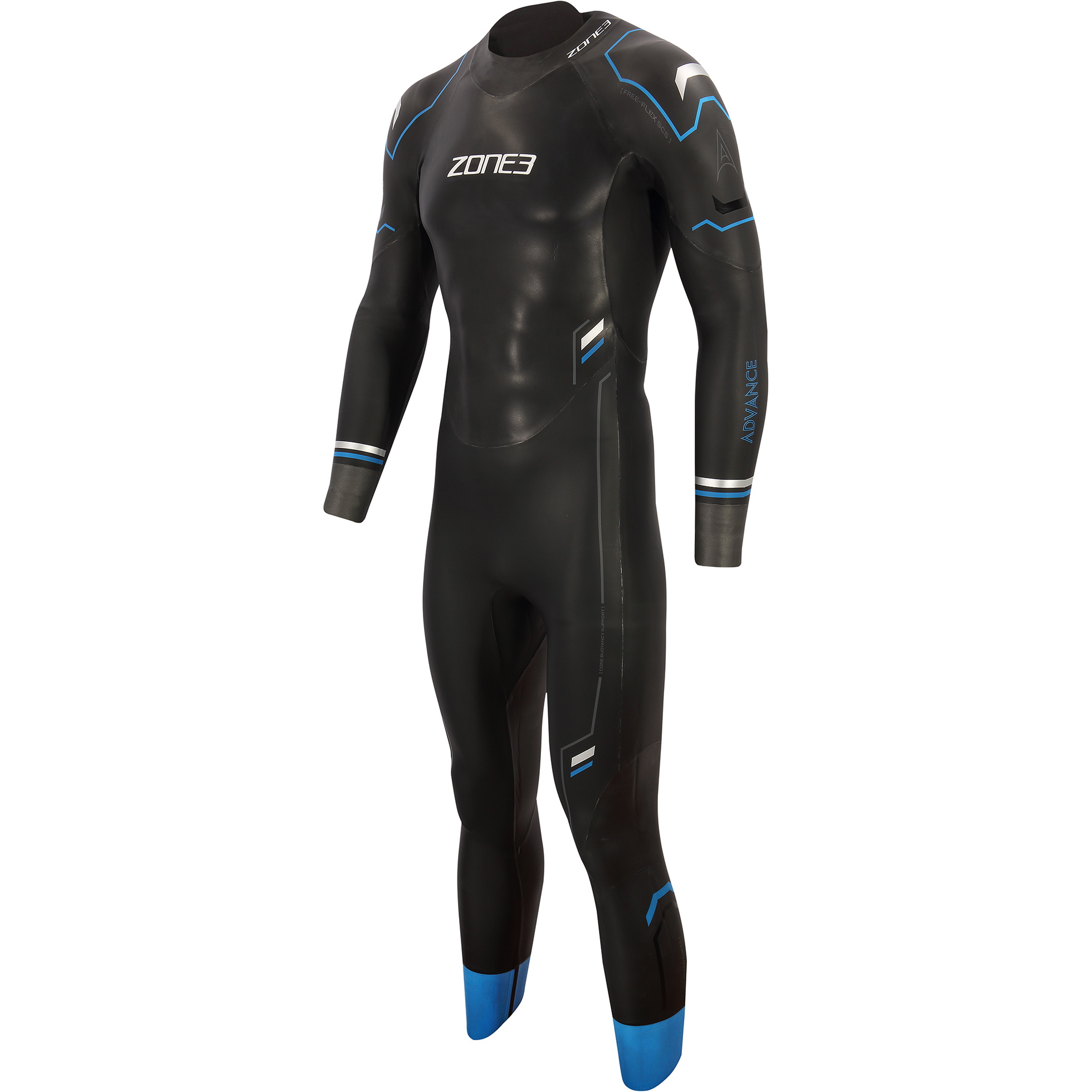 2026 Zone3 Mens Advance Swim Wetsuit WS21MADV - Black / Blue